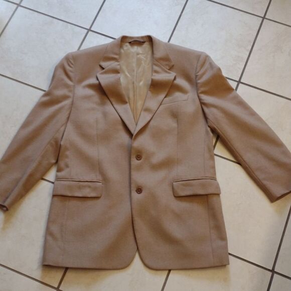 Brooks Brothers Italian Camel Hair Jacket tan Two Button size 42L - Picture 2 of 15